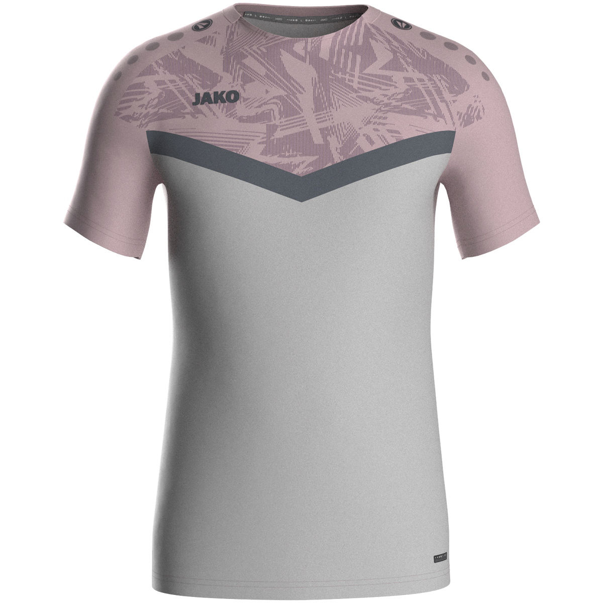 Jako T-Shirt ICONIC Herren/Kinder soft grey/dusky pink/anthra light Frontansicht