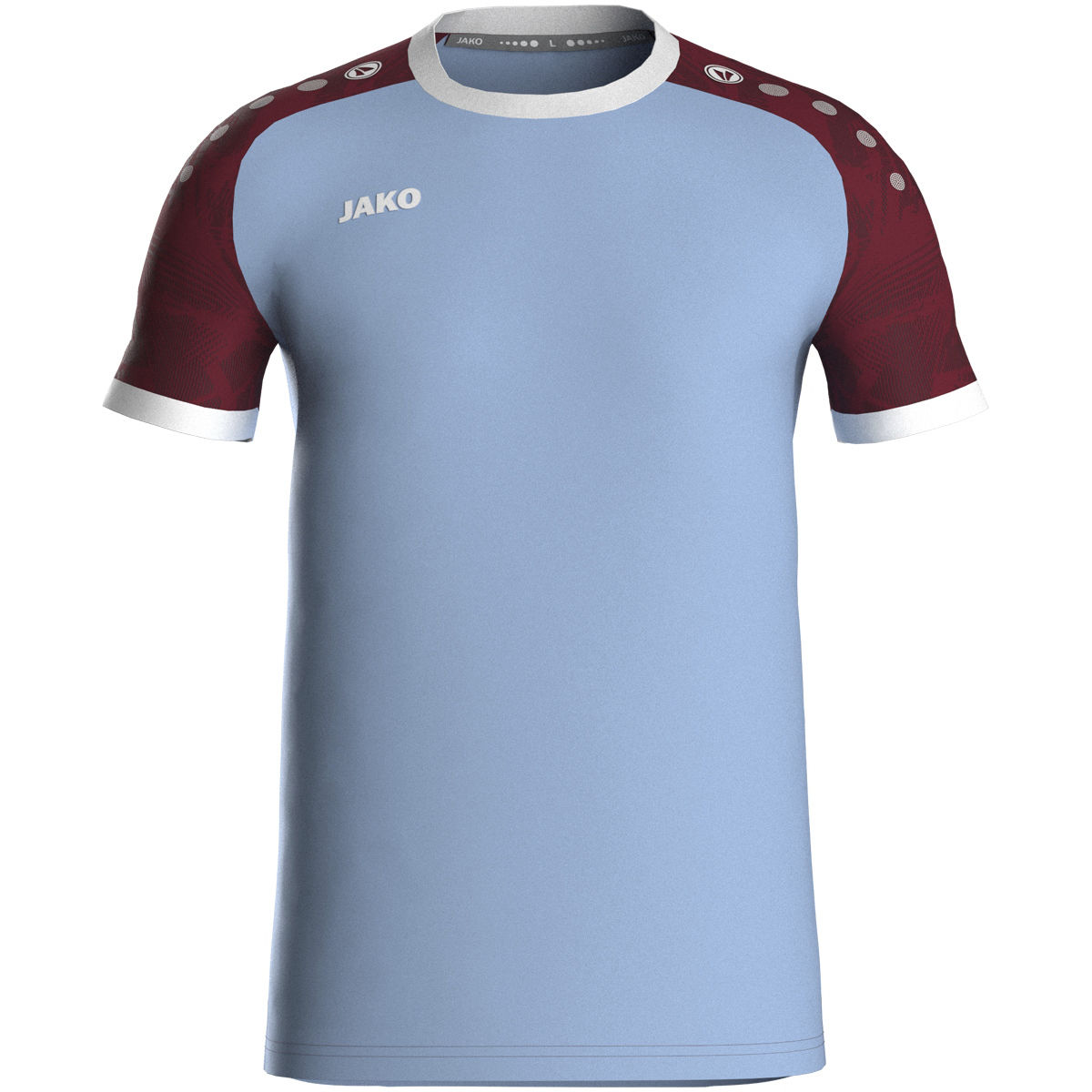 Jako Trikot ICONIC KA Unisex lightblue/weinrot Frontansicht