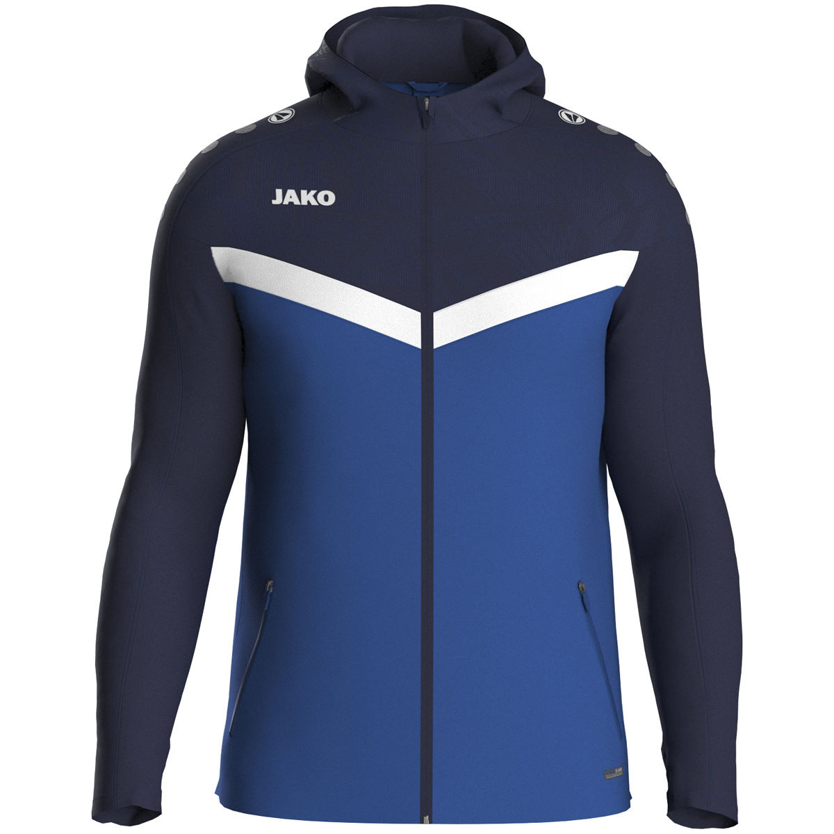 Jako Kapuzenjacke ICONIC Herren/Kinder royal/marine Frontansicht
