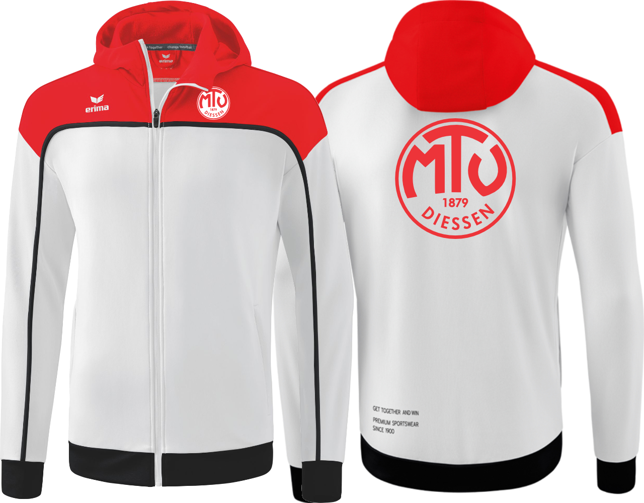 Erima CHANGE by erima Trainingsjacke mit Kapuze MTV Dießen Tennis Kinder weiß ohne Initialen