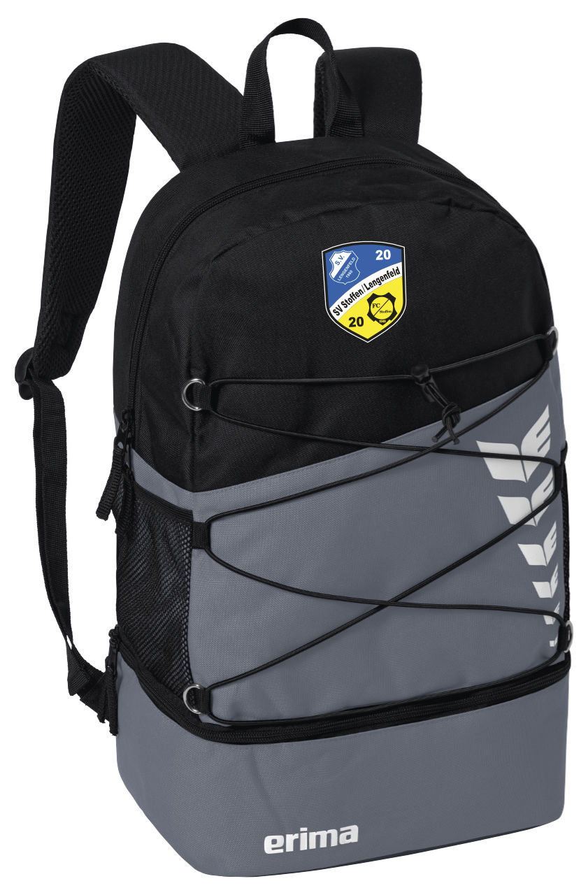 Erima SIX WINGS Rucksack SV Stoffen Lengenfeld Jugend grau/schwarz ohne Initialen