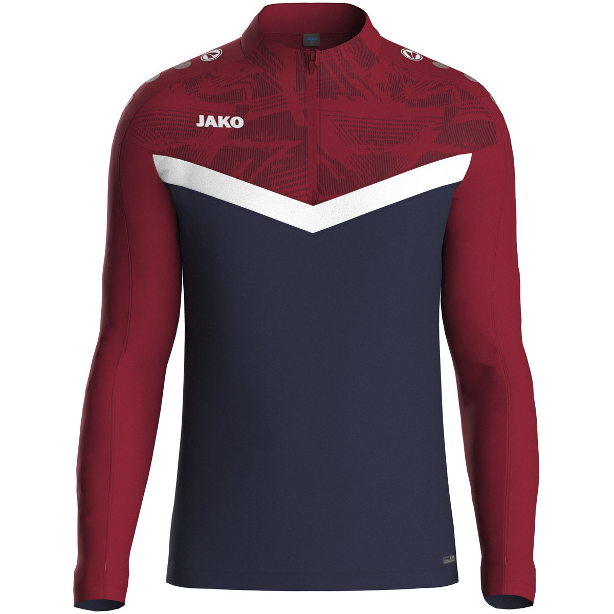 Jako Ziptop ICONIC Unisex marine/chili rot Frontansicht