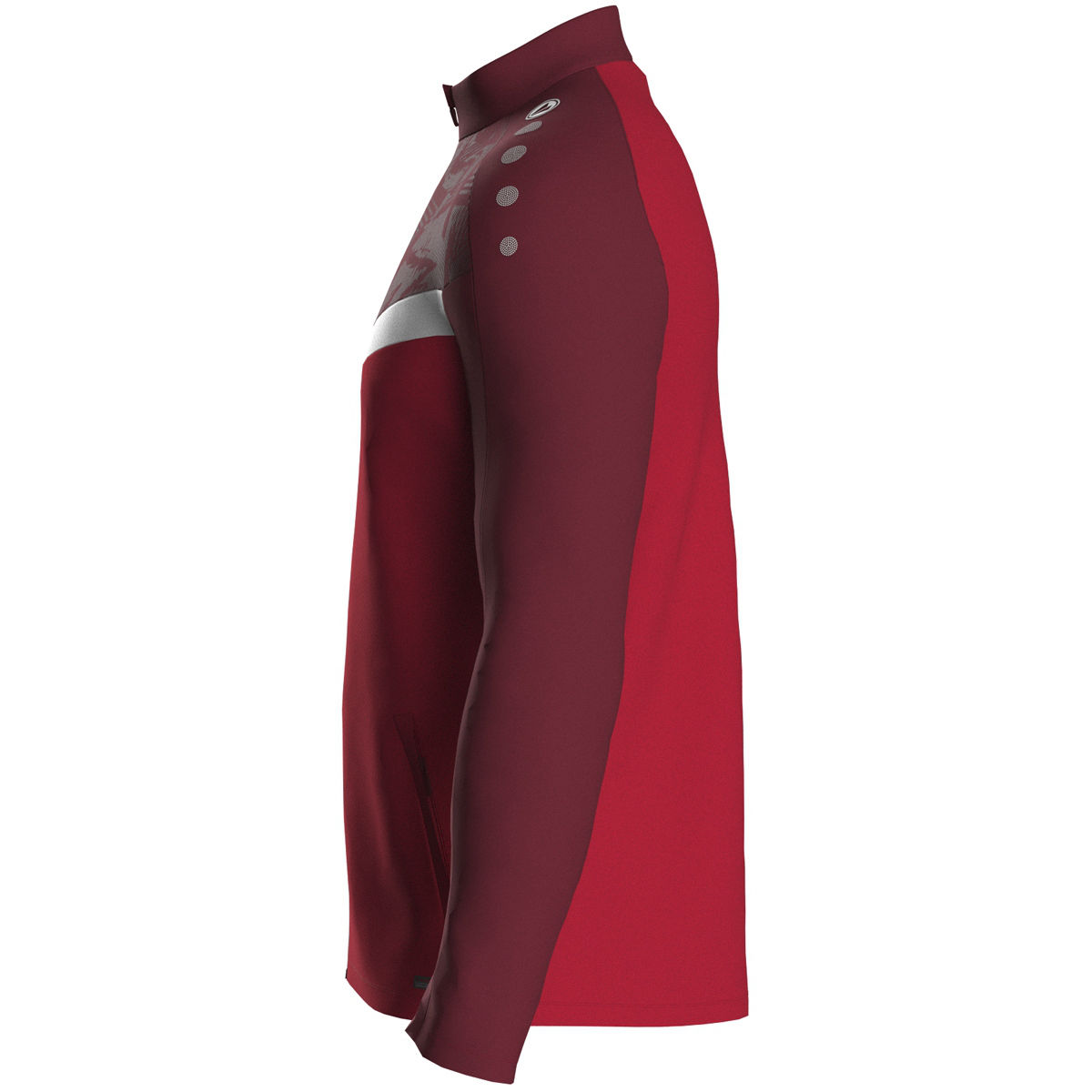 Jako Polyesterjacke ICONIC Unisex rot/weinrot Seitansicht 1