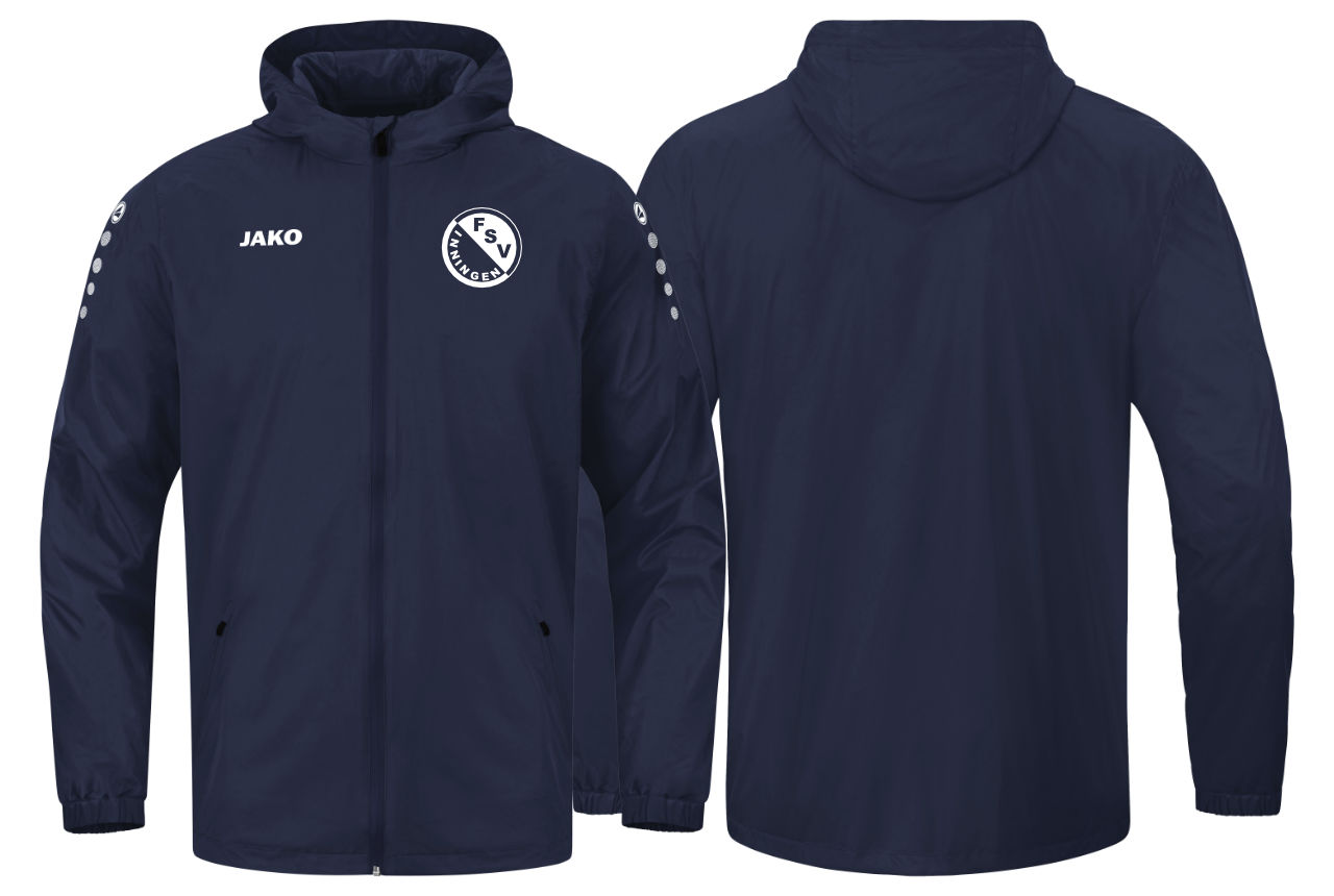 Jako Allwetterjacke FSV Inningen Kinder marine ohne Initialen