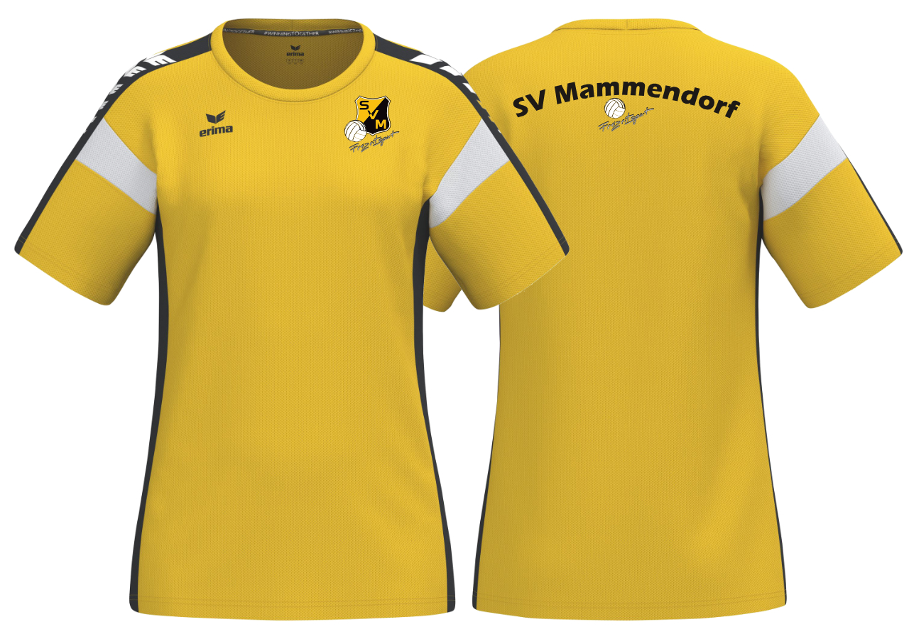 Erima CELEBRATE 125 T-Shirt function SV Mammendorf Volleyball Damen gelb ohne Initialen