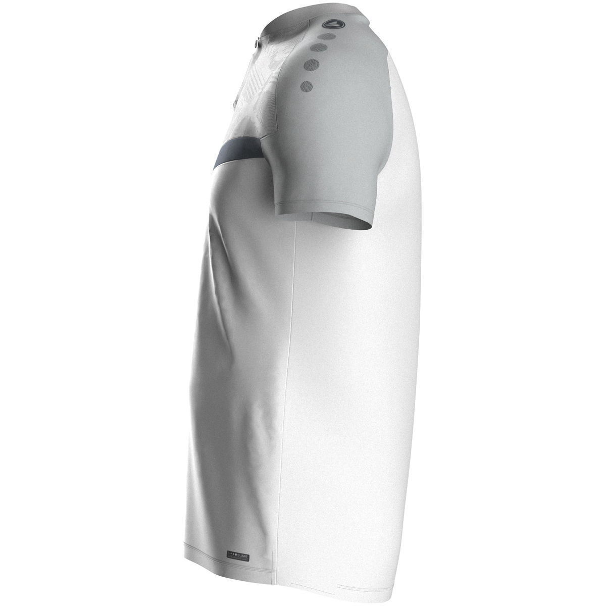 Jako Polo ICONIC Unisex weiß/soft grey/anthra light Seitansicht 1