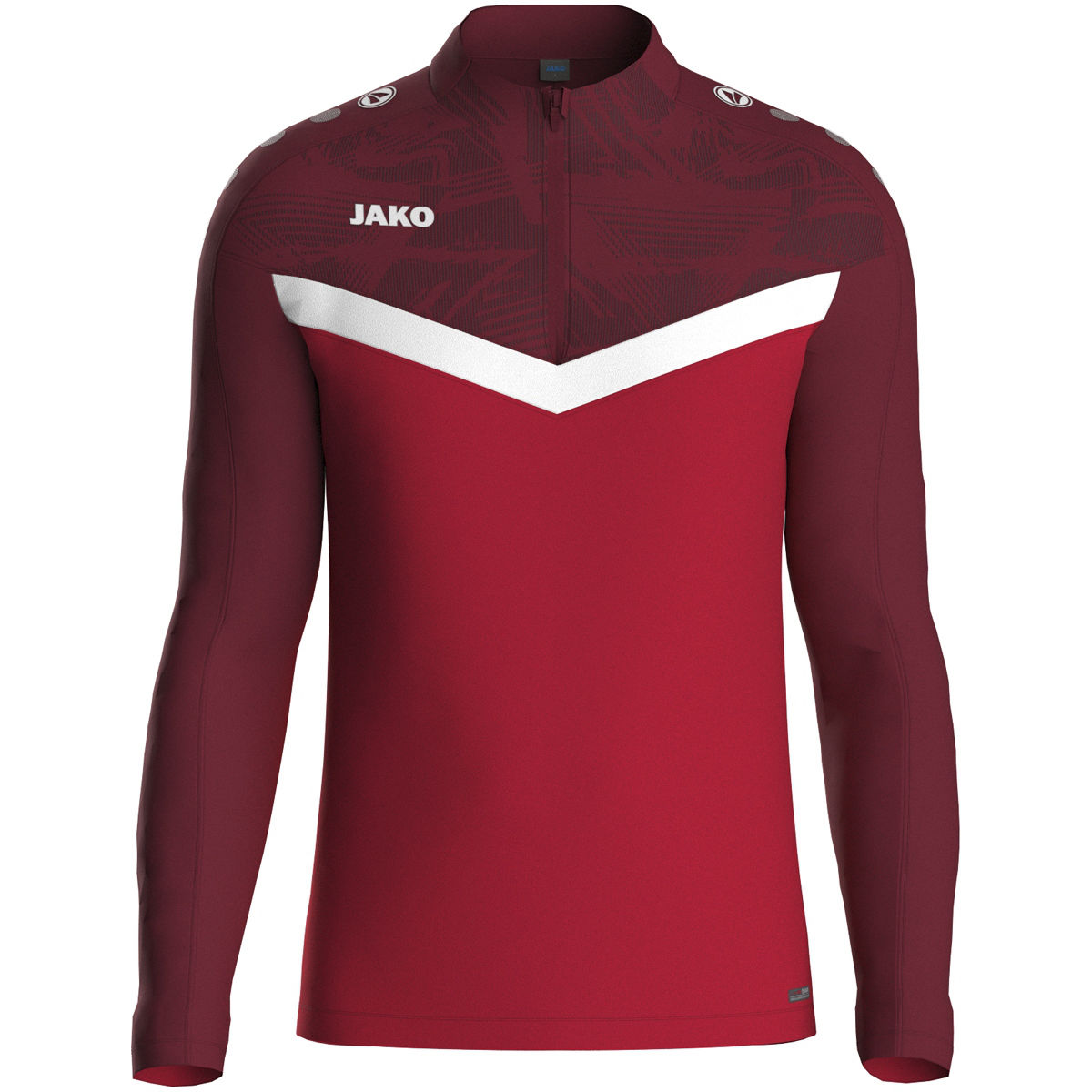 Jako Ziptop ICONIC Unisex rot/weinrot Frontansicht
