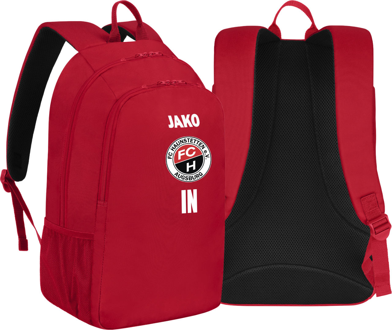 Jako Rucksack One FC Haunstetten rot mit Initialen