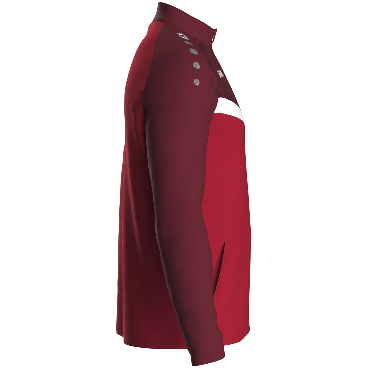 Jako Polyesterjacke ICONIC Unisex rot/weinrot Seitansicht 2