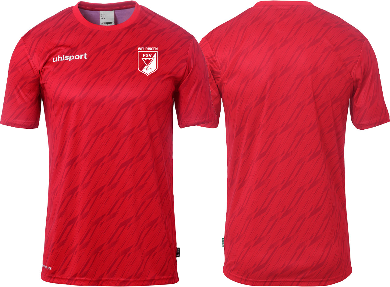 uhlsport Shirt Kurzarm FSV Wehringen Fußball Kinder rot ohne Initialen