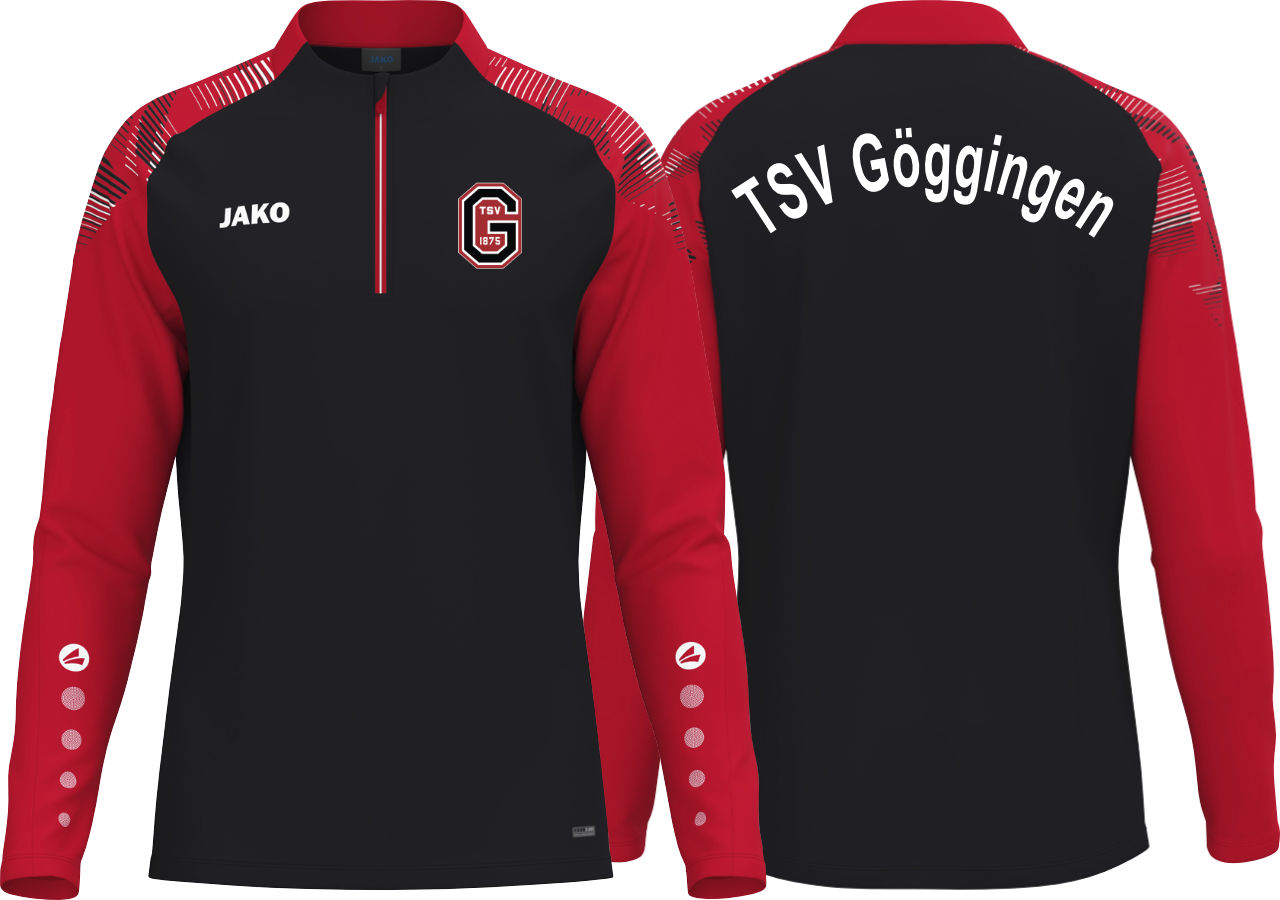 Jako Ziptop Sonic TSV Göggingen schwarz/rot ohne Initialen ohne Sponsor