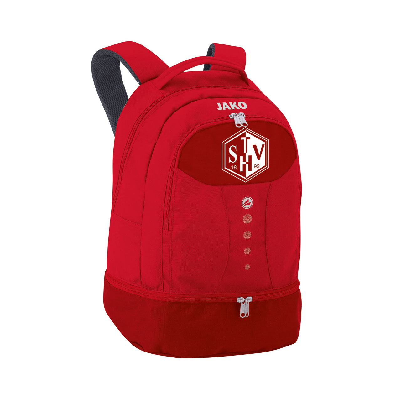 Jako Rucksack TLS TSV Haunstetten Fußball mit Bodenfach rot ohne Initialen