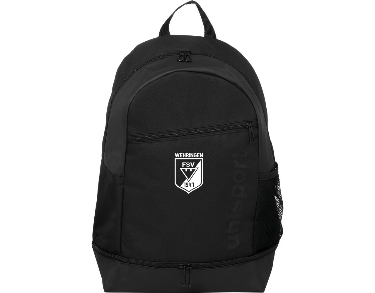 uhlsport FSV Wehringen Fußball Rucksack mit Bodenfach Kinder schwarz ohne Initialen