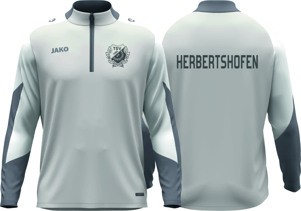 Jako Ziptop Dynamic TSV Herbertshofen Kinder hellgrau/weiß ohne Initialen