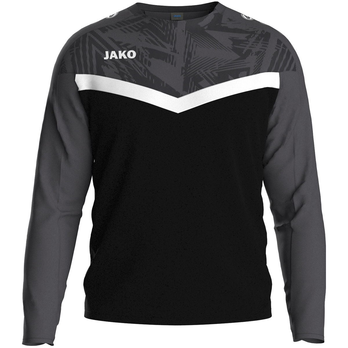 Jako Sweat ICONIC Unisex schwarz/anthrazit Frontansicht