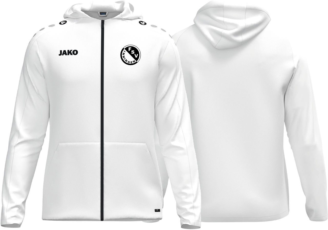 Jako Kapuzenjacke One FSV Inningen Kinder weiß ohne Initialen