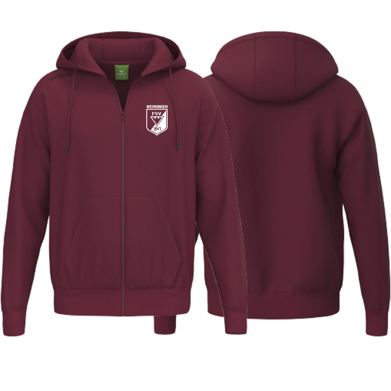 Erima TS Hoody Jacket FSV Wehringen Gymnastik Kinder new bordeaux ohne Initialen