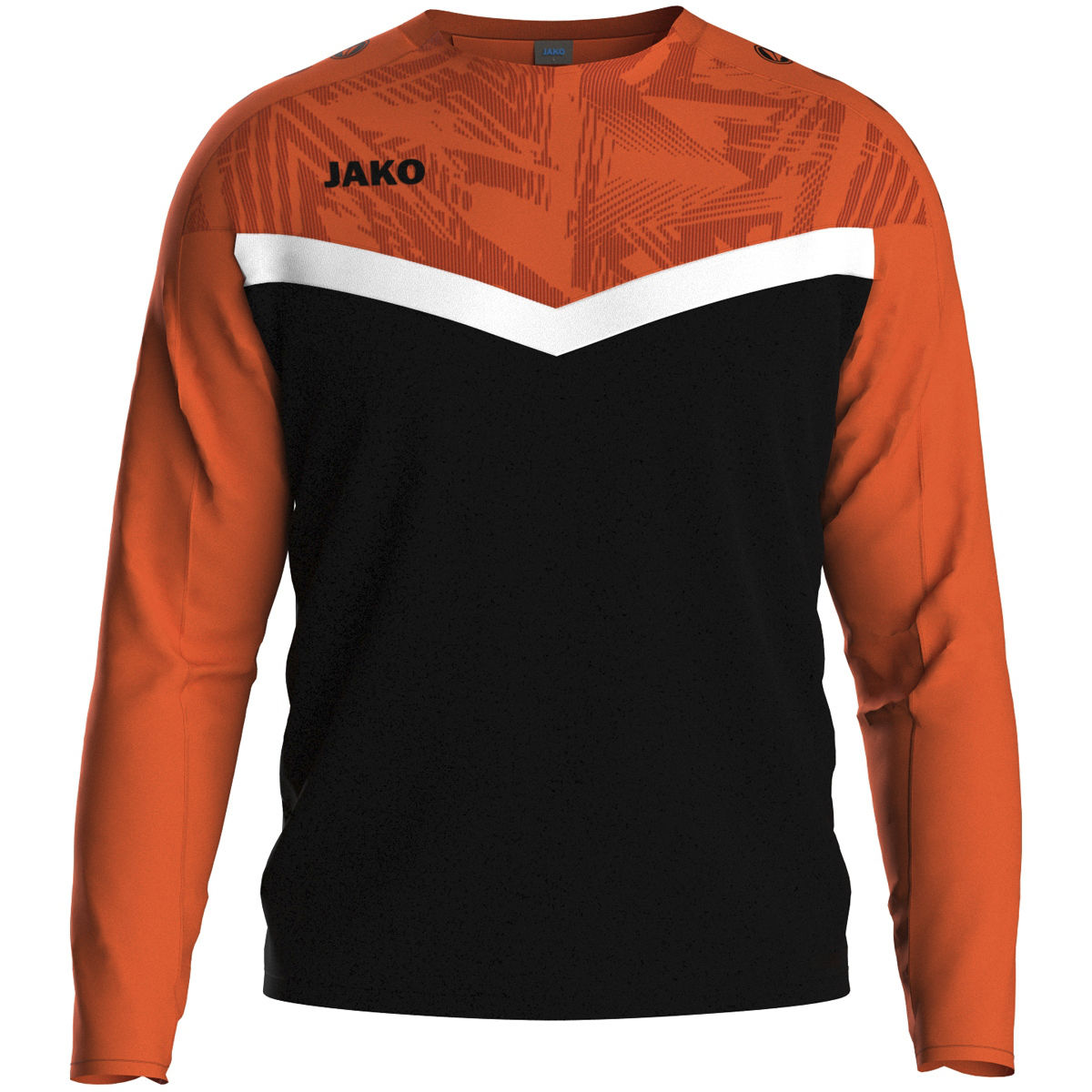 Jako Sweat ICONIC Unisex schwarz/neonorange Frontansicht
