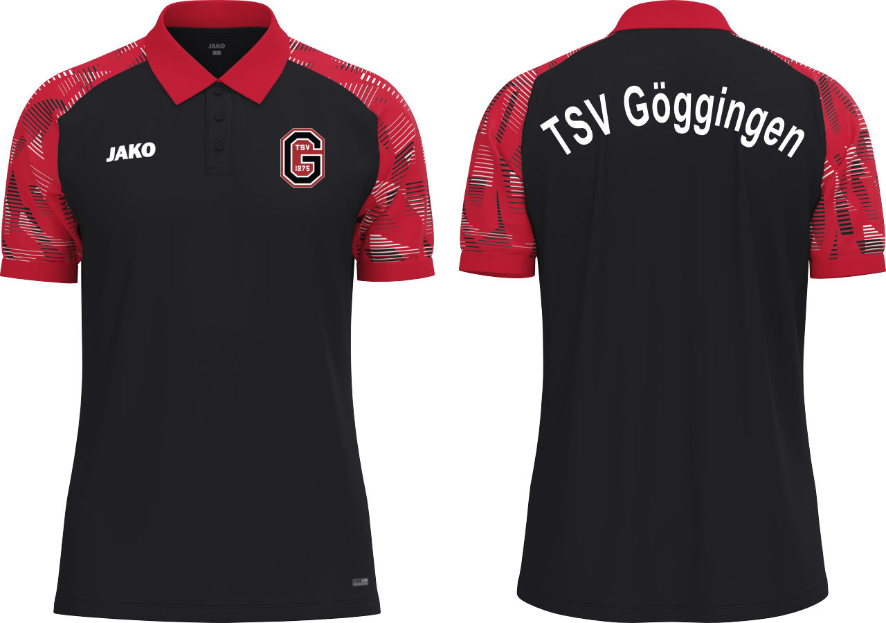 Jako Polo Sonic TSV Göggingen Kinder schwarz/rot ohne Initialen
