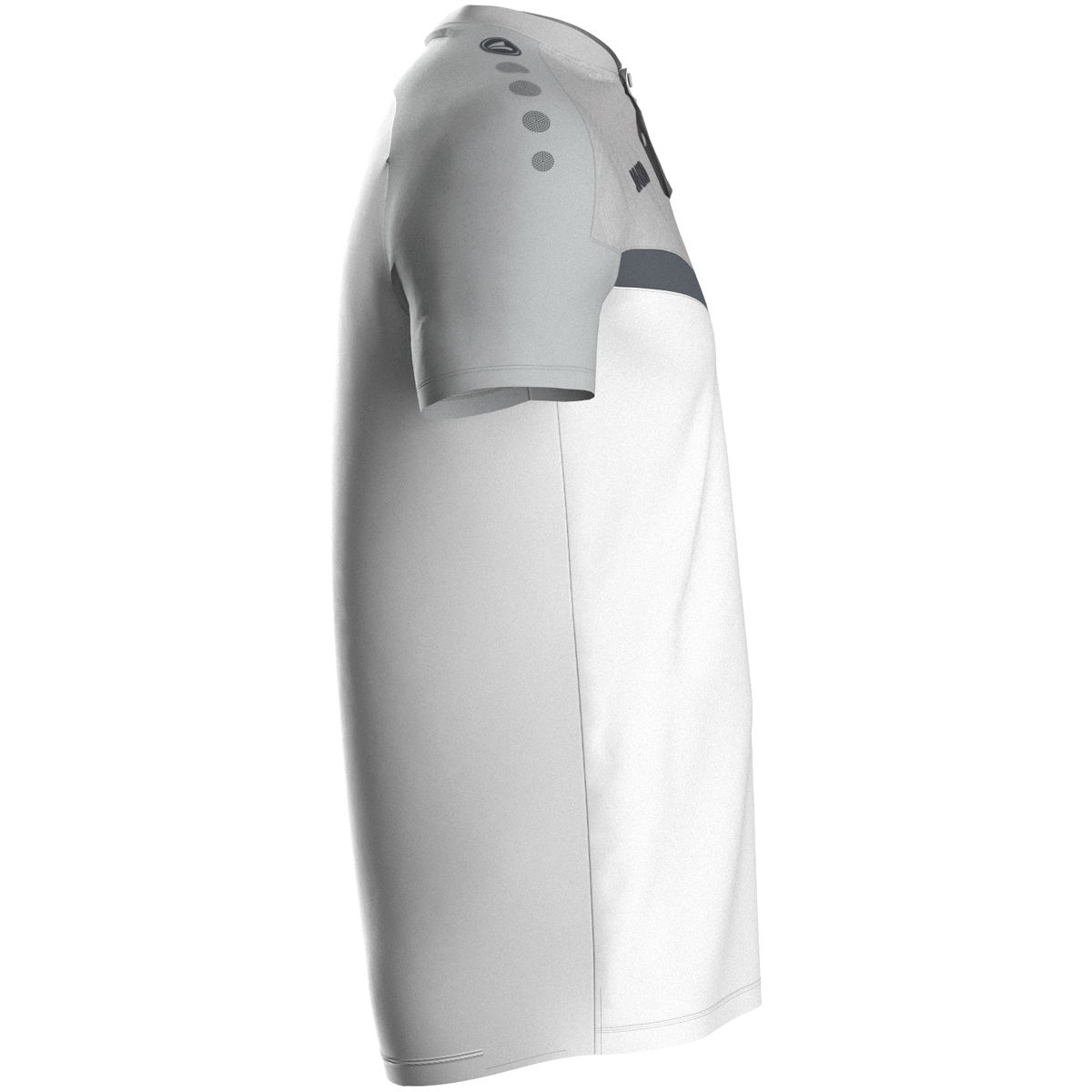 Jako Polo ICONIC Unisex weiß/soft grey/anthra light Seitansicht 2