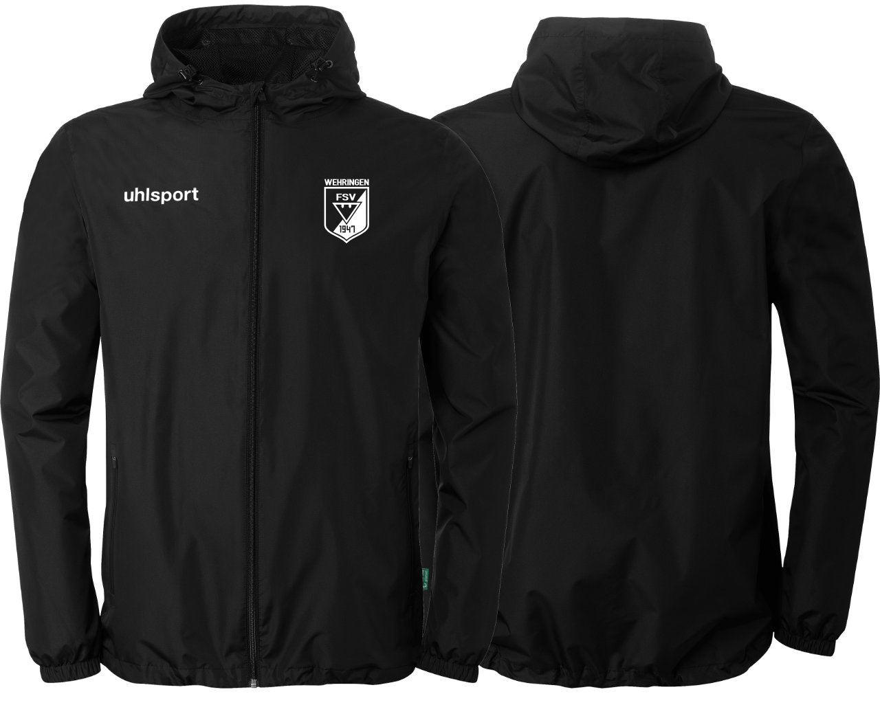 uhlsport Essential Regenjacke FSV Wehringen Fußball Kinder schwarz ohne Initialen