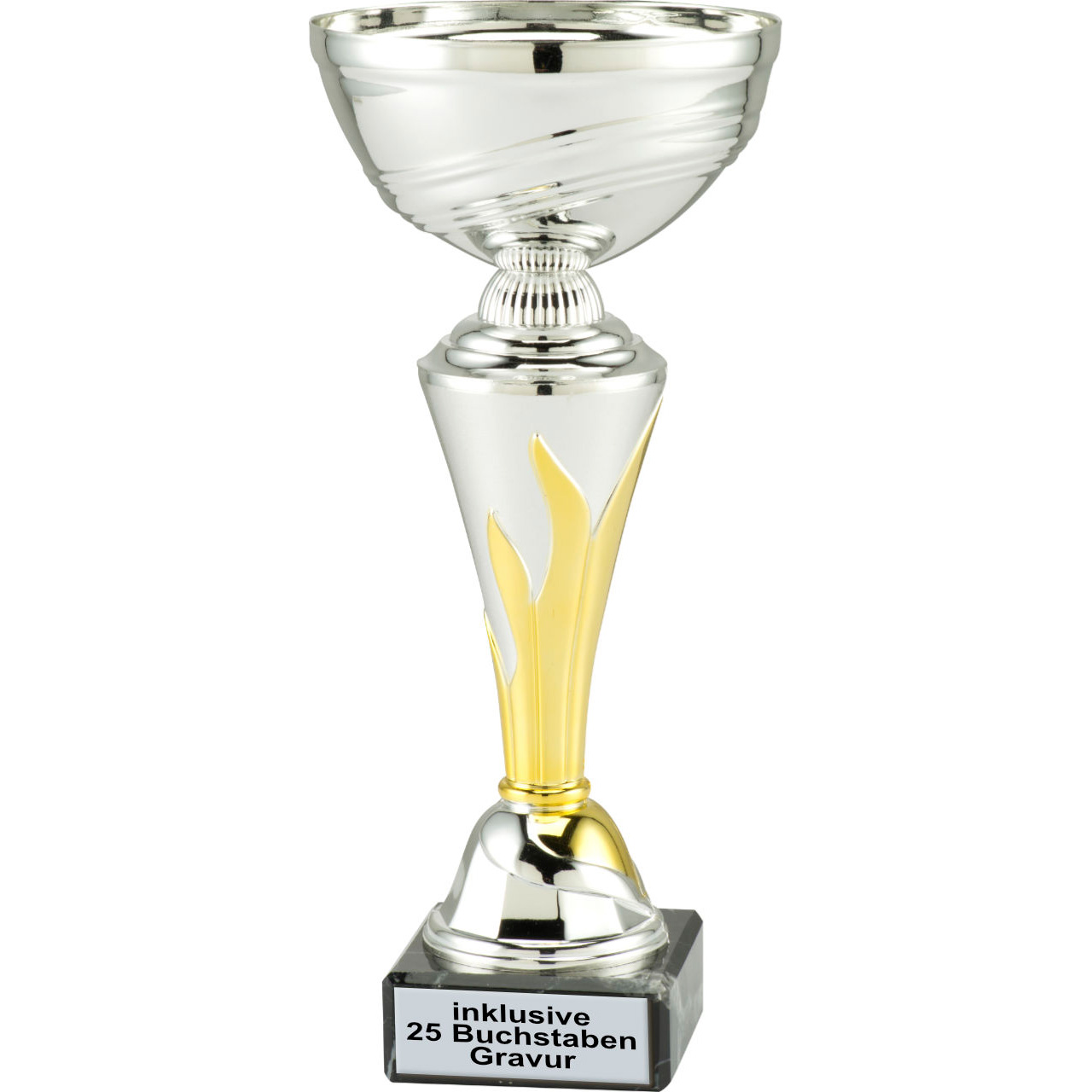 Pokal in 5 verschiedenen Größen (21 - 32,5cm)  INKLUSIVE: 25 Buchstaben Gravur - jeder weitere Buchstabe 0,25 Euro.