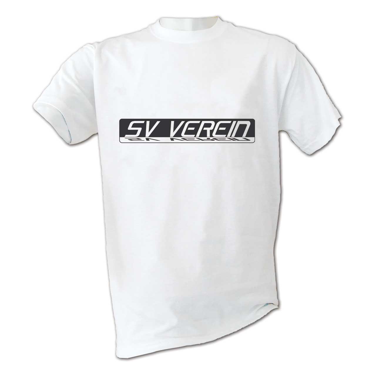 Motiv T-Shirt Mirror weiß mit Vereinsname in Farbe Kinder