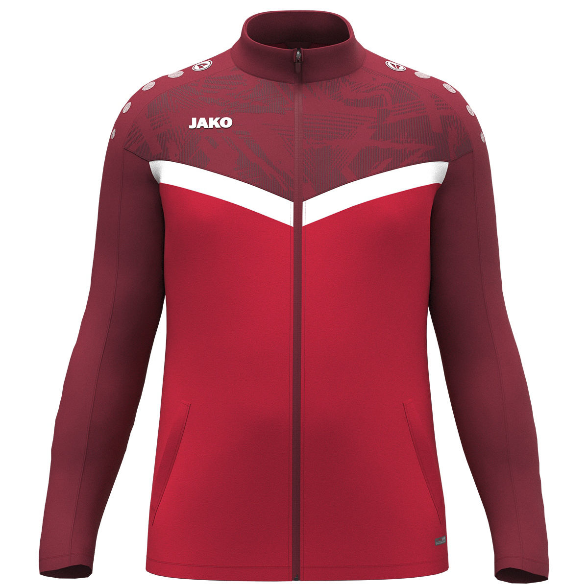 Jako Polyesterjacke ICONIC Unisex rot/weinrot Frontansicht