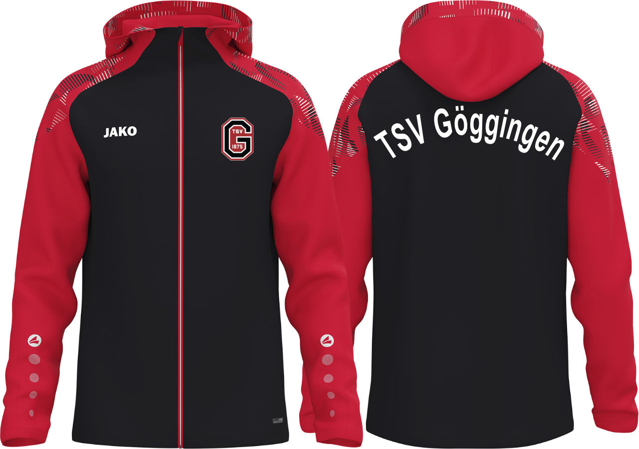Jako Kapuzenjacke Sonic TSV Göggingen schwarz/rot ohne Initialen und ohne Sponsor