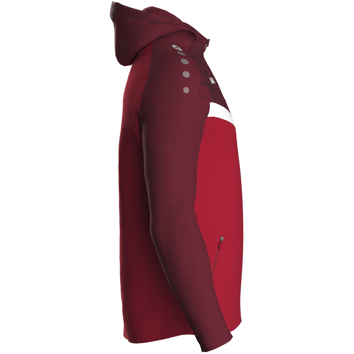 Jako Kapuzenjacke ICONIC Unisex rot/weinrot Seitansicht 2