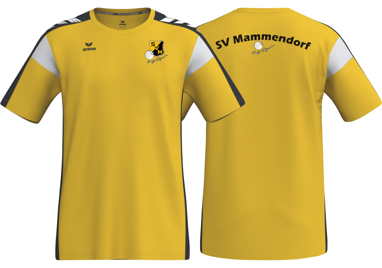 Erima CELEBRATE 125 T-Shirt function SV Mammendorf Volleyball Kinder gelb mit Initialen