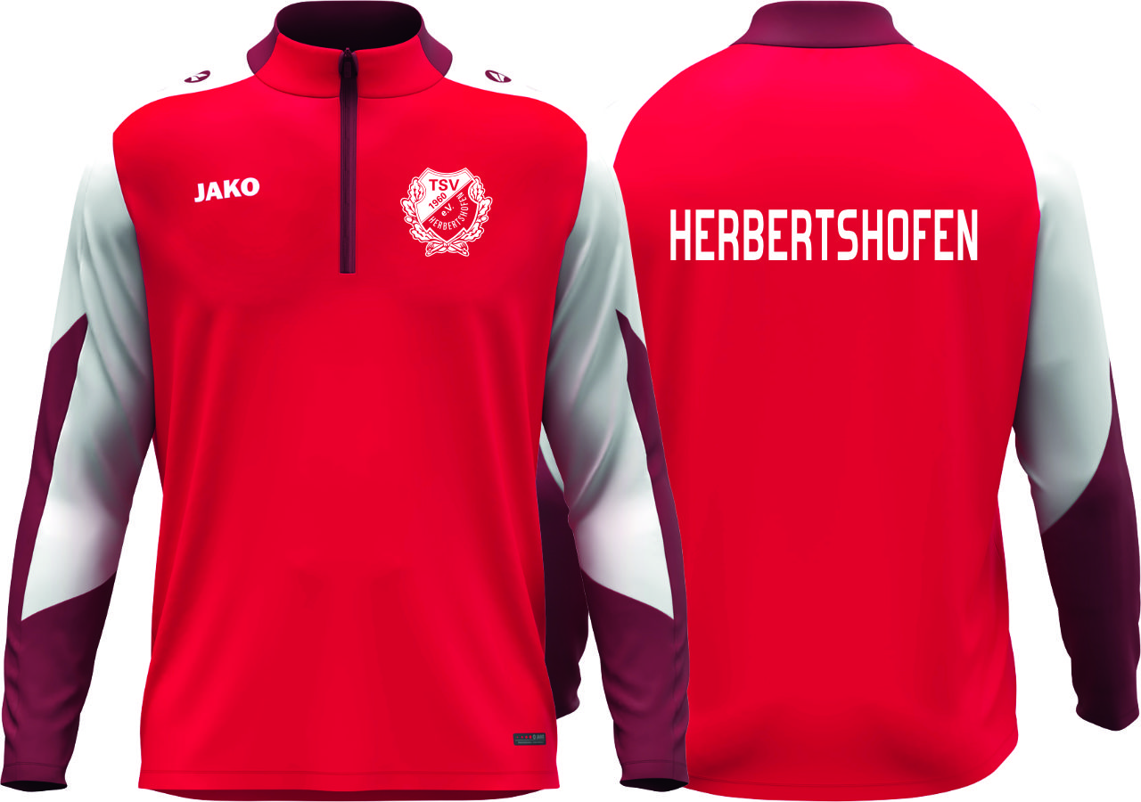 Jako Ziptop Dynamic TSV Herbertshofen Kinder rot/weiß ohne Initialen