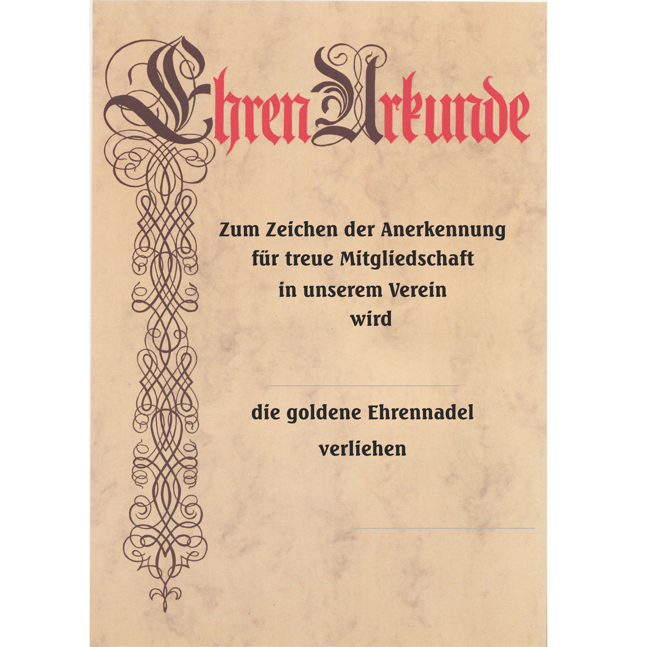 Ehren-Urkunde